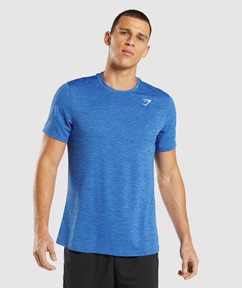 T Shirts Gymshark Arrival Marl Hombre Azules Azules | CO 3394WNB